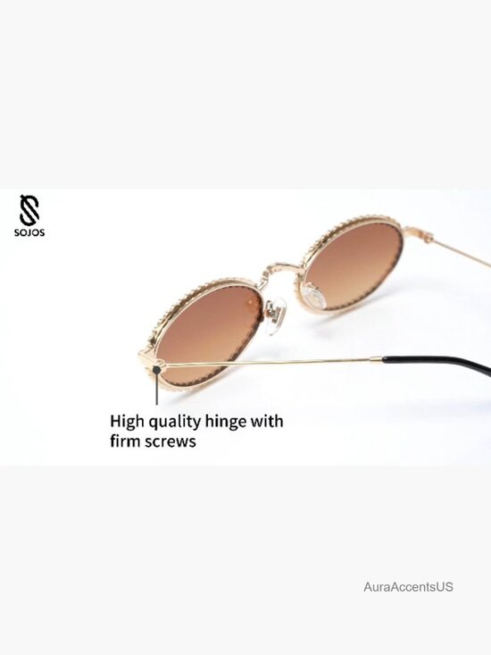 Retro Oval Rhinestone Sunglasses for Women 90s Bling Hippie Disco Sun Glasses main image 7